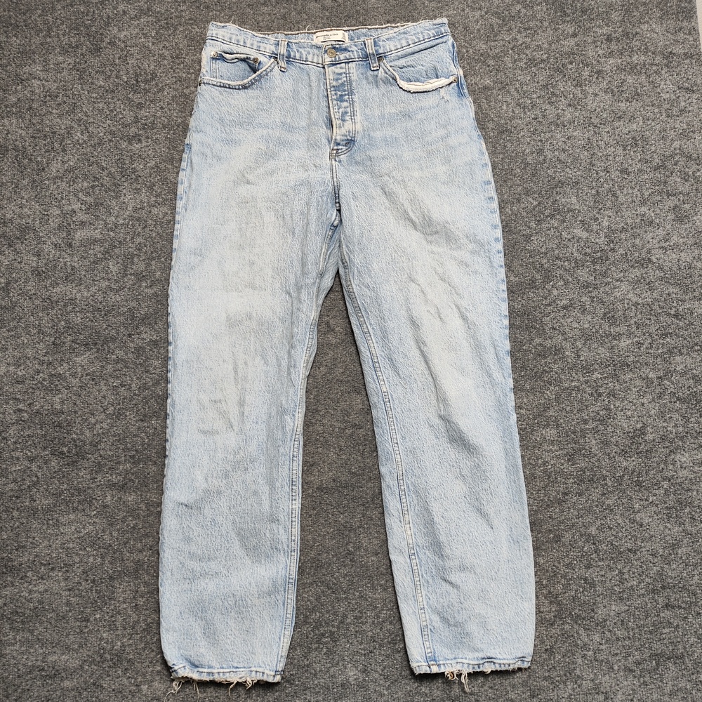 Abercrombie & Fitch The Dad High Rise Jeans Womens 10 Light Wash Relaxed Tapered